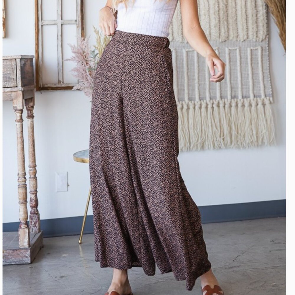 Leopard Wide Leg Pants